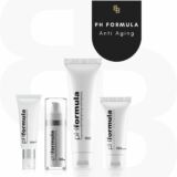 4 producten van het skincare merk PH Formula in zwart wit. Logo bb van Beaute op achtergrond