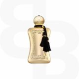 PArfums de Marly Darcy gouden parfumfles met twee zwarte kwastjes en dop met strassteentje