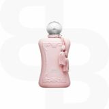 Parfums de Marly Delina Exclusif roze parfumflesjes met twee roze kwastjes aan een zilveren dop met strassteentje
